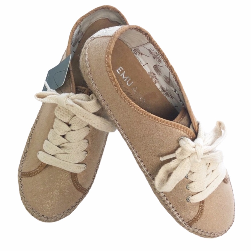 EMU Australia rose gold lace up‎ espadrille sneaker sz 7&8